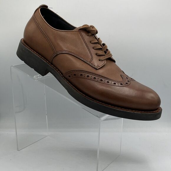 Coach Bleecker Wingtip brogue Derby Shoes Men’s 12D Brown Leather Lace-Up G1550 - Picture 1 of 11